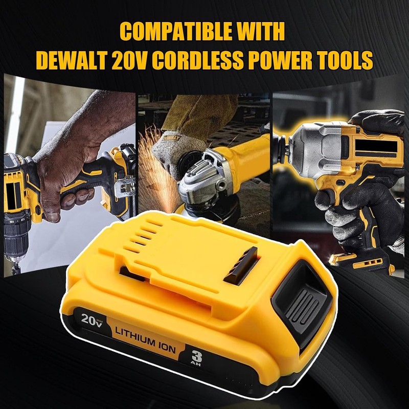 2PACK Dewalt DCB203 20V Max Battery 3.0Ah Lithium Ion Li-Ion 20 Volt /Charger gallery