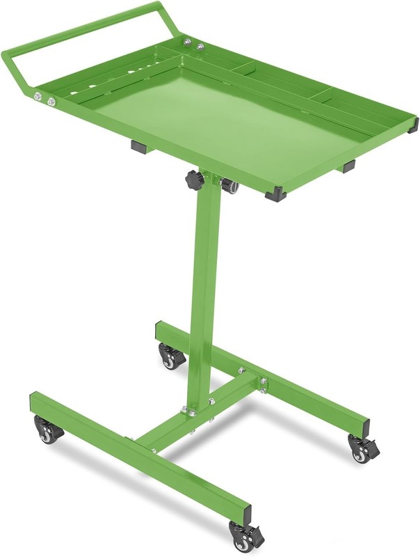 Rolling Tool Tray with Wheels Adjustable Height Mobile Work Table 220Lb Capacity gallery