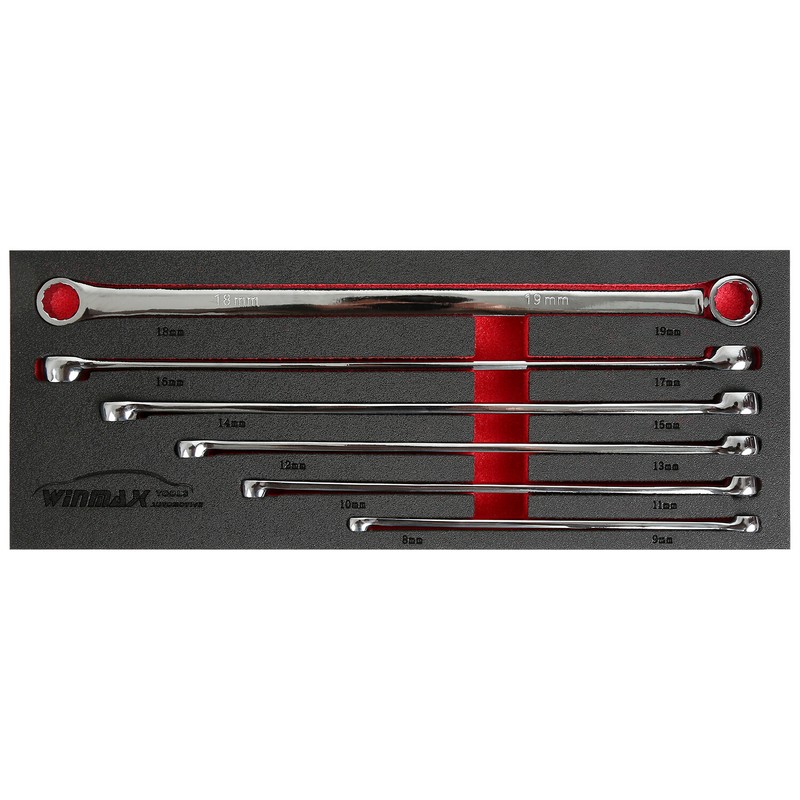 Extra Long Box End Wrench Set, Metric Durable Aviation Spanner 6PCS CRV 8 - 19mm gallery
