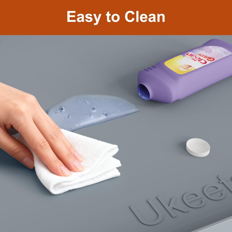 Extra Thick Silicone Mat Waterproof with Raised Edge 34 x 22, Under Sink Mat for gallery