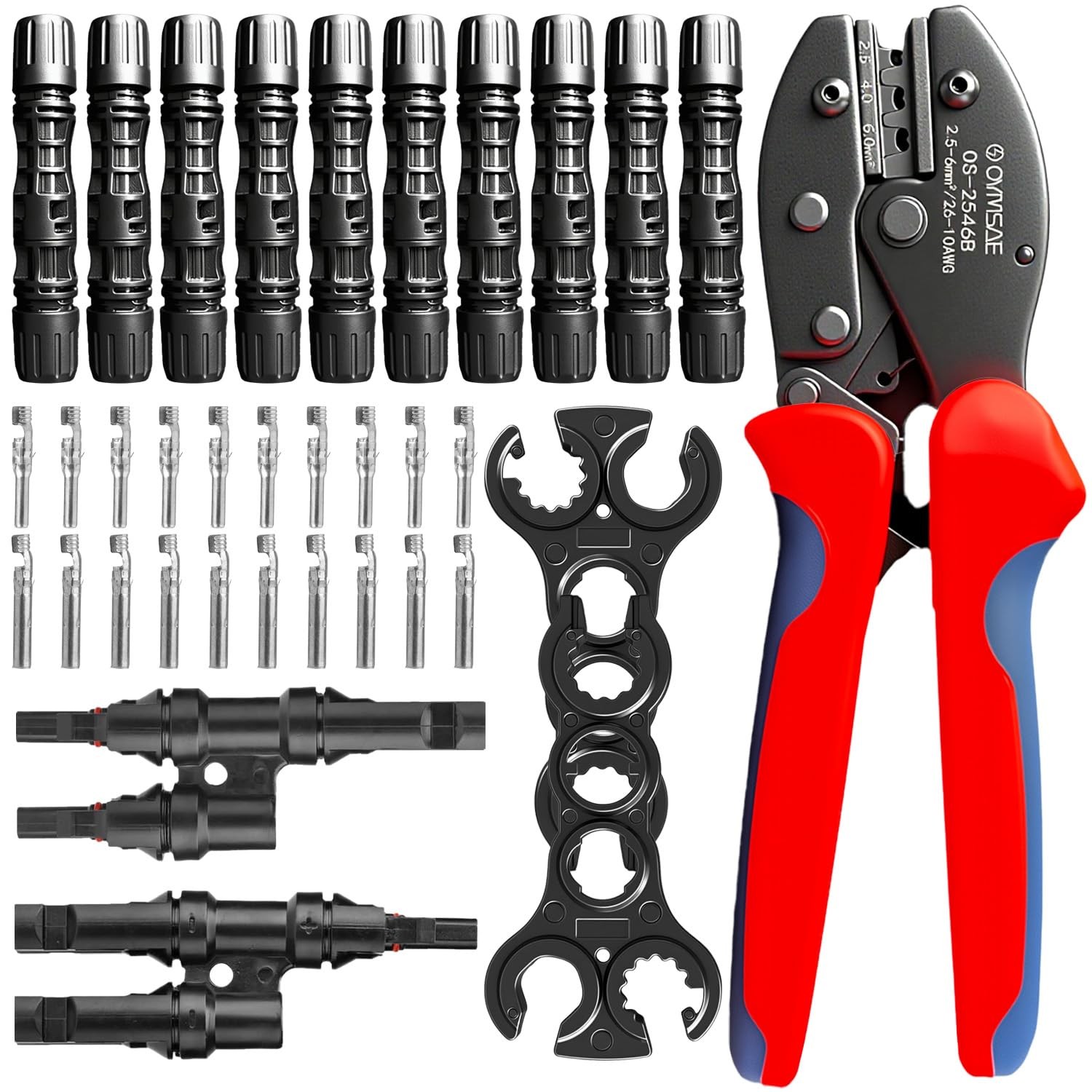 Solar Crimper Tool Kit with Y Connector - 24 PCS Solar Tools for PV MC4 Conne... gallery