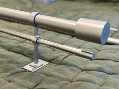 West Elm Brushed Nickle Adjustable Double Curtain Rod Set w/Brackets & Finials
