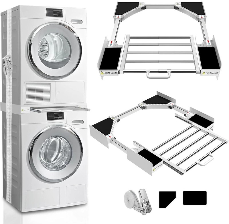Adjustable 29" Stacking Kit for Washer Dryer, Pull-Out Rack gallery