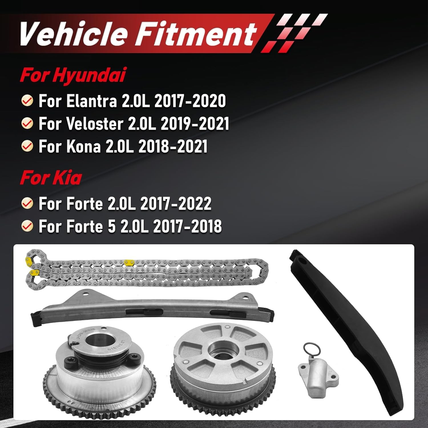 Timing Chain Kit with VVT Sprocket for Hyundai Elantra Kona gallery