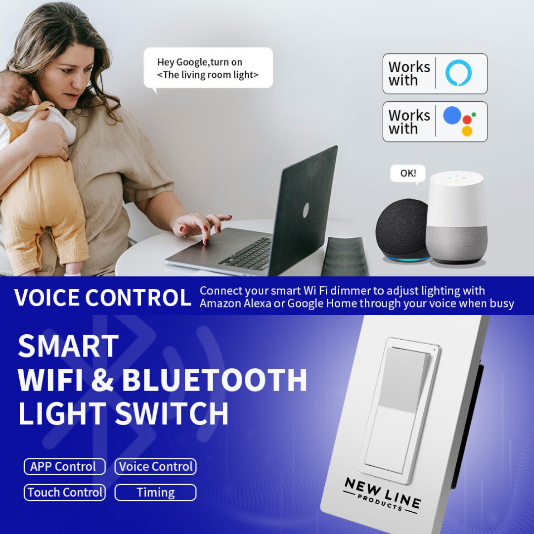 WiFi Bluetooth Smart Light Switch Voice & APP Control Compatible Alexa & Google gallery