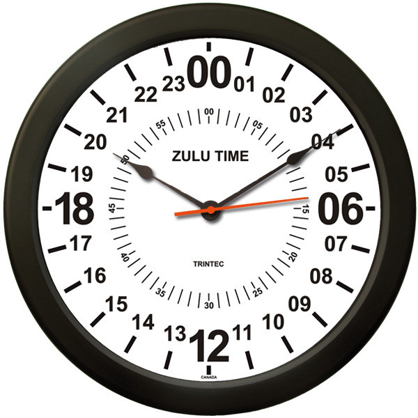 New TRINTEC 24 Hour Clock 10" WHITE Military SWL ZULU Time Ham Shack Radio Gift gallery