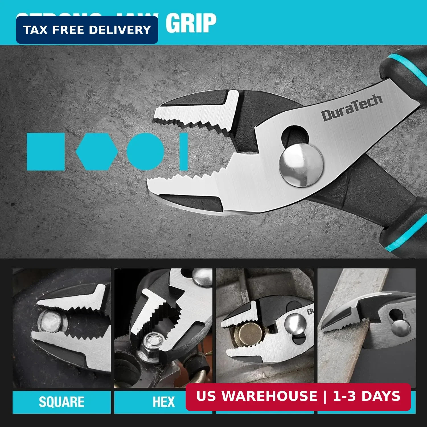 DURATECH 6 Inch Slip Joint Pliers, Small Pliers with Comfortable TPR Handle, Hig gallery