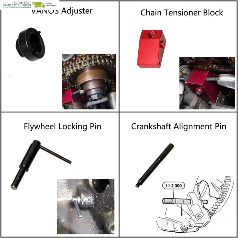 Engine Camshaft Locking Tool Crankshaft Alignment Vanos Timing Tool Kit Compati gallery