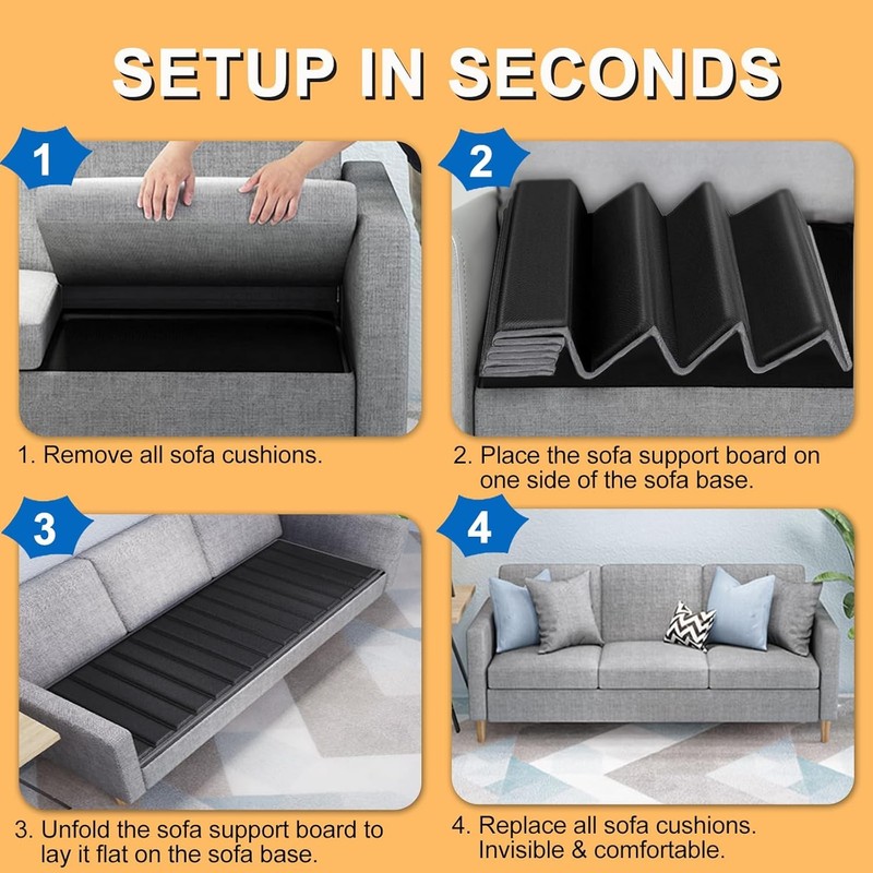24''x72'' Folding Couch Support Board with 400 lbs Capacity - Fix Sagging Sofas gallery