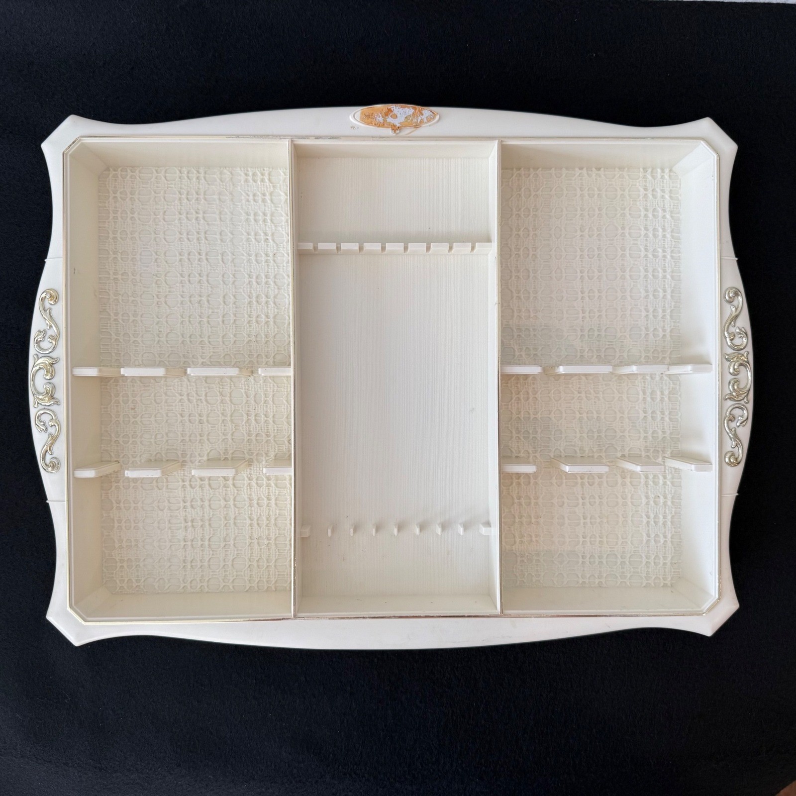 Vintage Oneida Flatware Storage Tray Insert Cream Gold Silverware Organizer gallery
