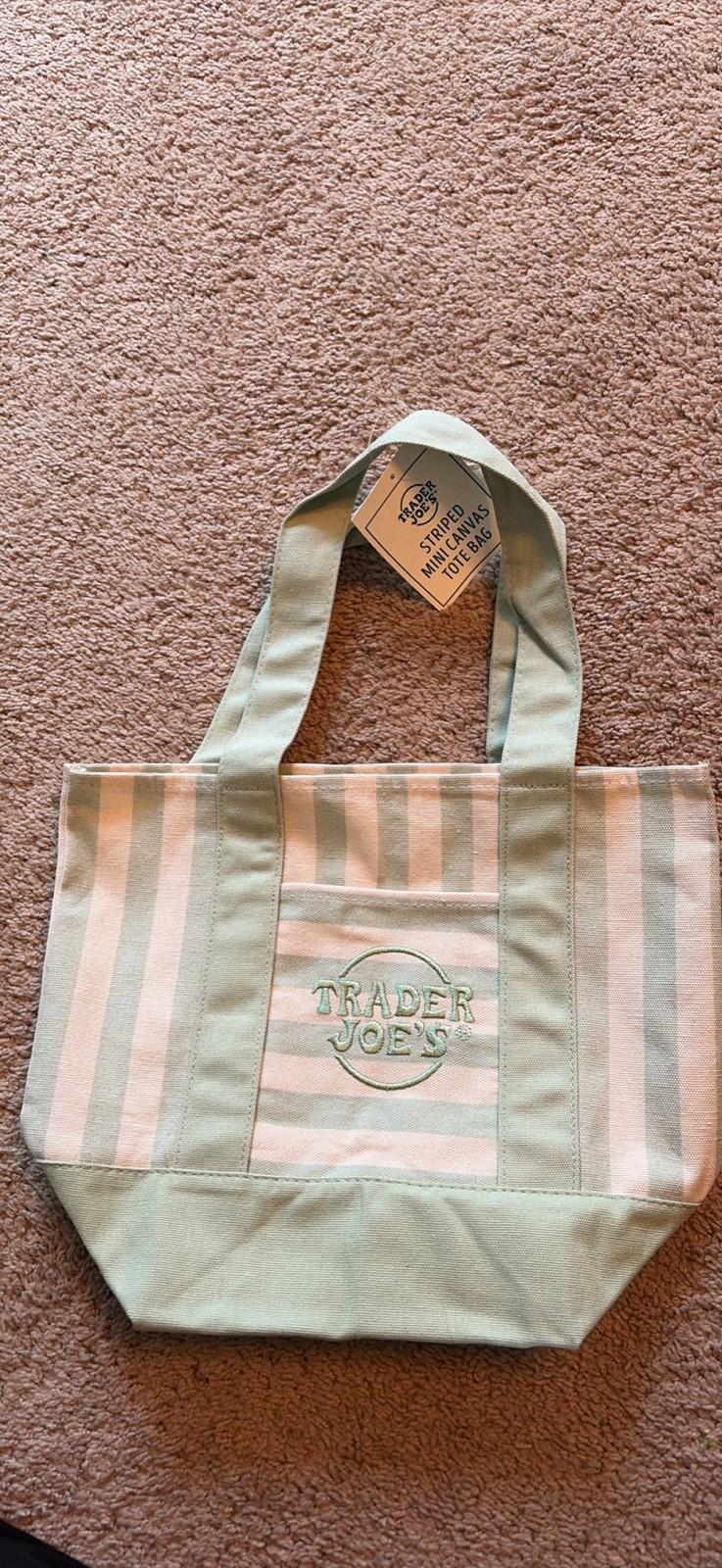 Trader Joe's Mini Canvas Tote Bag Multicolor. Details in description. gallery