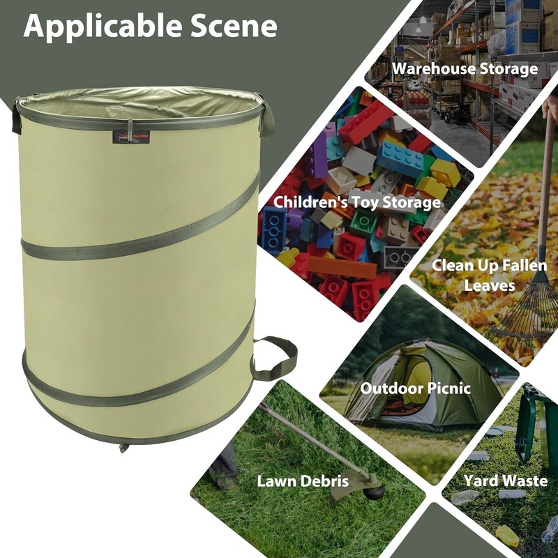 45 Gallon Collapsible Garden Bag, Collapsible Trash Can for Gardening Cleanup... gallery