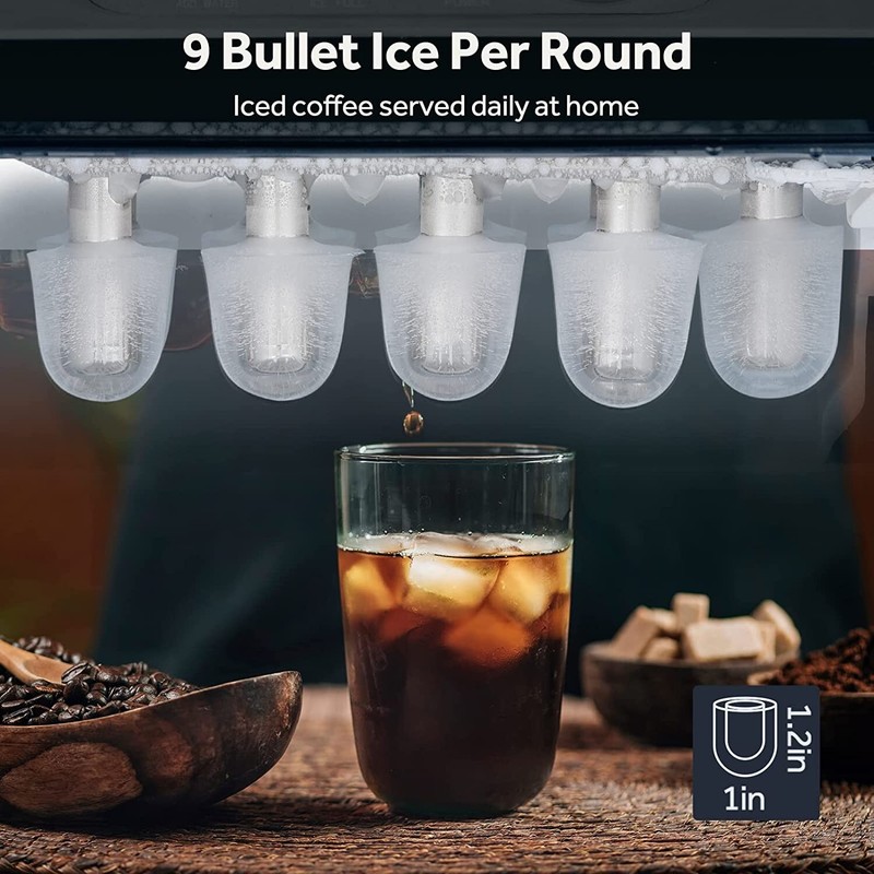 Ice Maker Countertop Fast ice Making in 6 Mins 26.5lbs/24Hrs 9 Bullet Ice Por... gallery