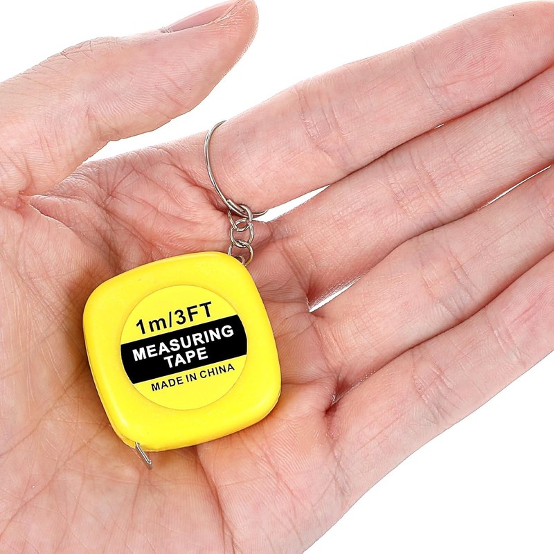 2PCS Retractable Ruler Tape Measure Mini Portable Pull Ruler Keychain 1m/3ft gallery