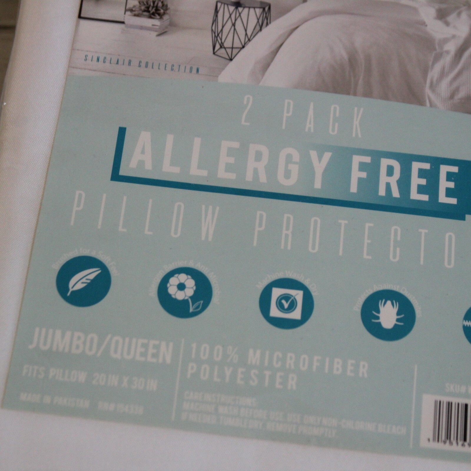 Sinclair Allergy Free Pillow Protectors Jumbo Queen 2 Pack gallery