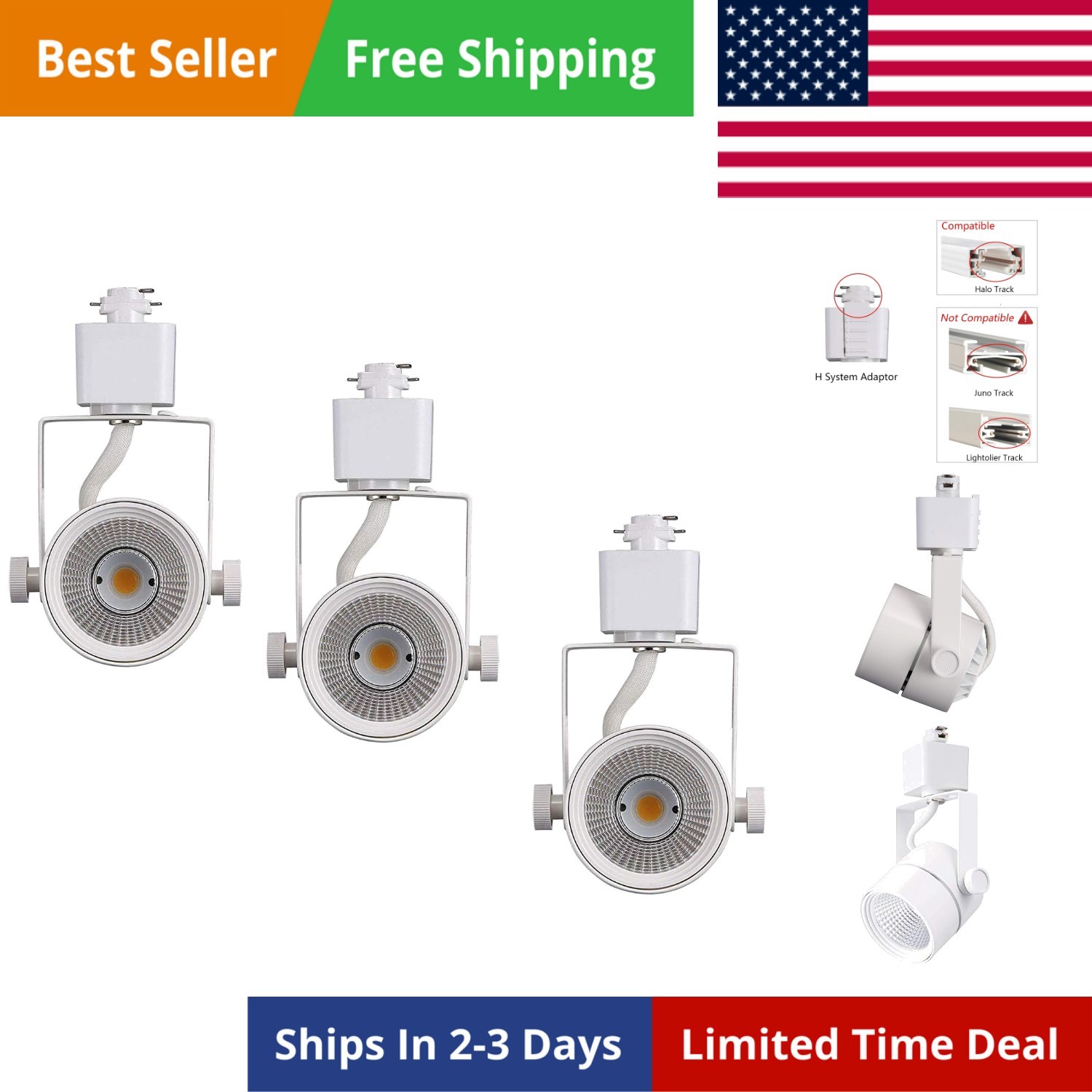 8W Dimmable LED Track Light Head,+ Day Light 5000K,Adjustable Tilt Angle Trac... gallery