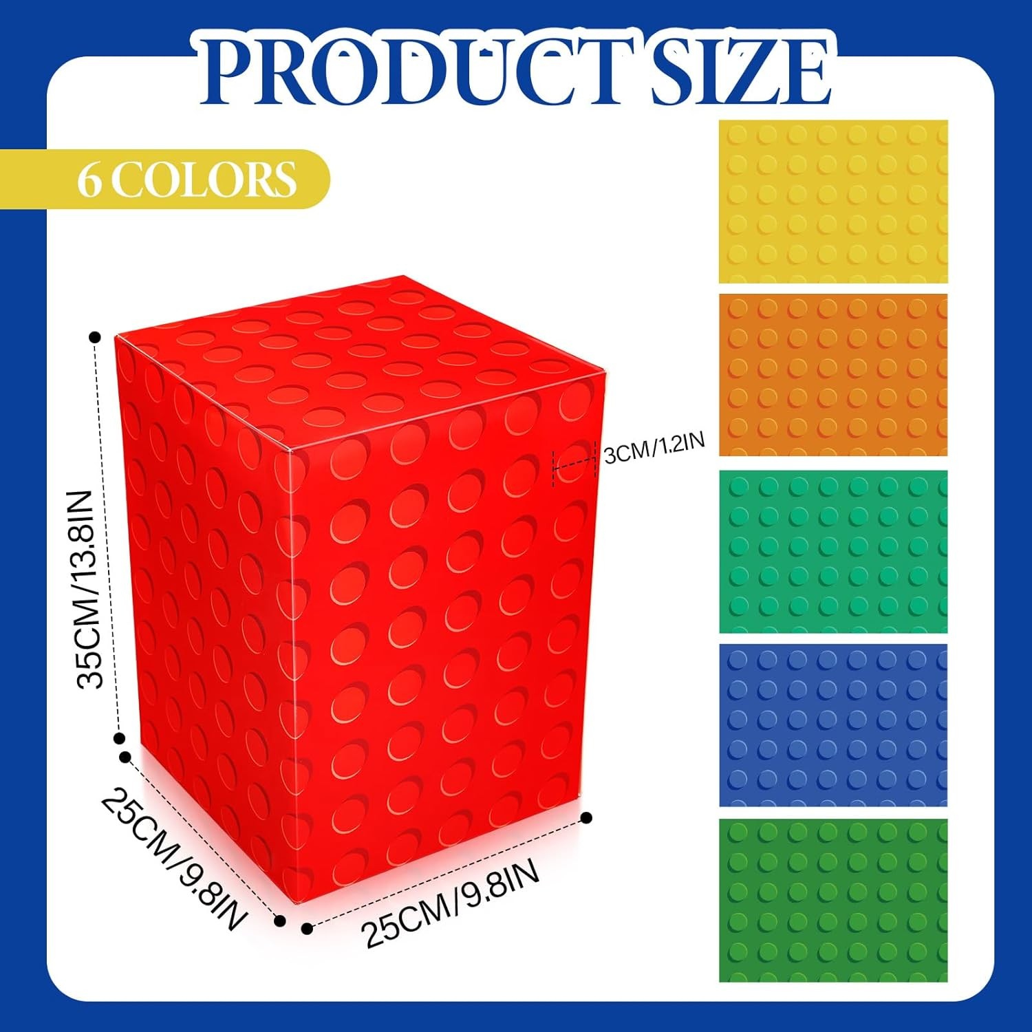 12 Pcs Building Blocks Party Favor Boxes 9. 8 x 13. 8 Inches Building Brick T... gallery