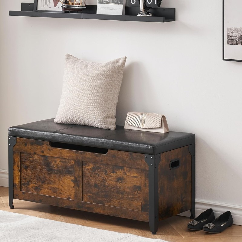 Multi-Functional Storage Chest w/ Cushion Seat – 300lb Capacity Shoe Bench Trunk gallery