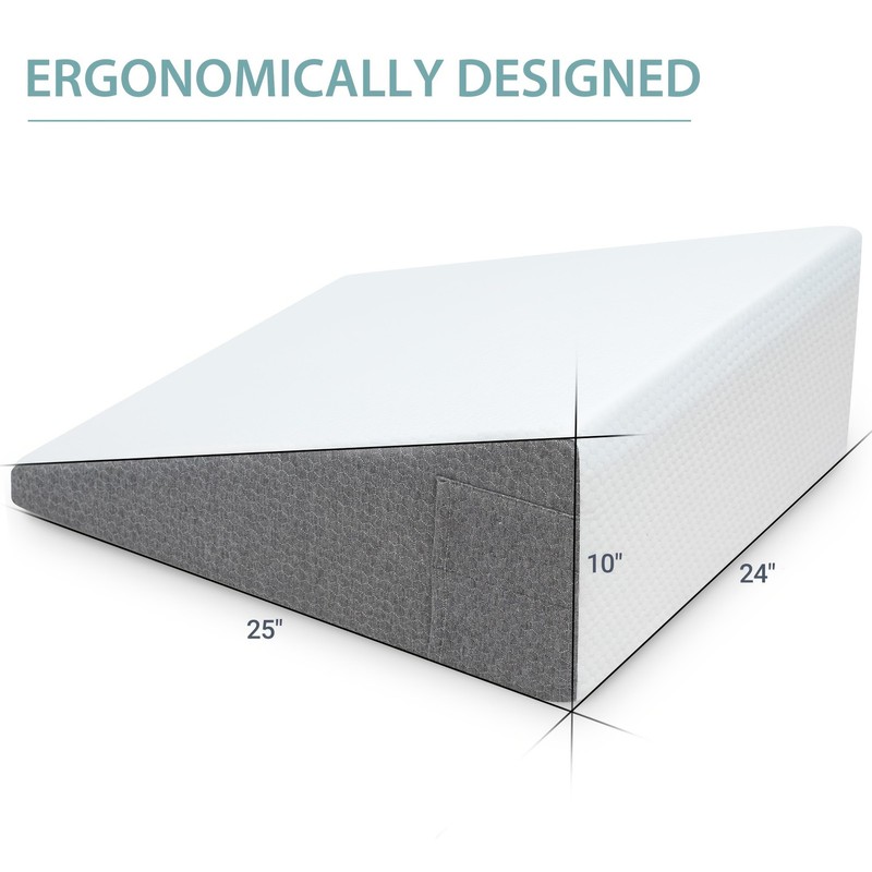 Wedge Pillow for Sleeping Support Bed Wedge Memory Foam Cushion 24" x 24" x 10" gallery