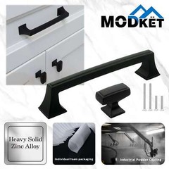 Solid Matte Black Cabinet Pulls Knobs Handles Kitchen Bathroom Drawers Hardware
