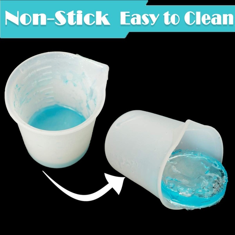 10 PCS 100Ml Silicone Measuring Cups for Resin Non-Stick Mixing Cups Glue Tools, gallery