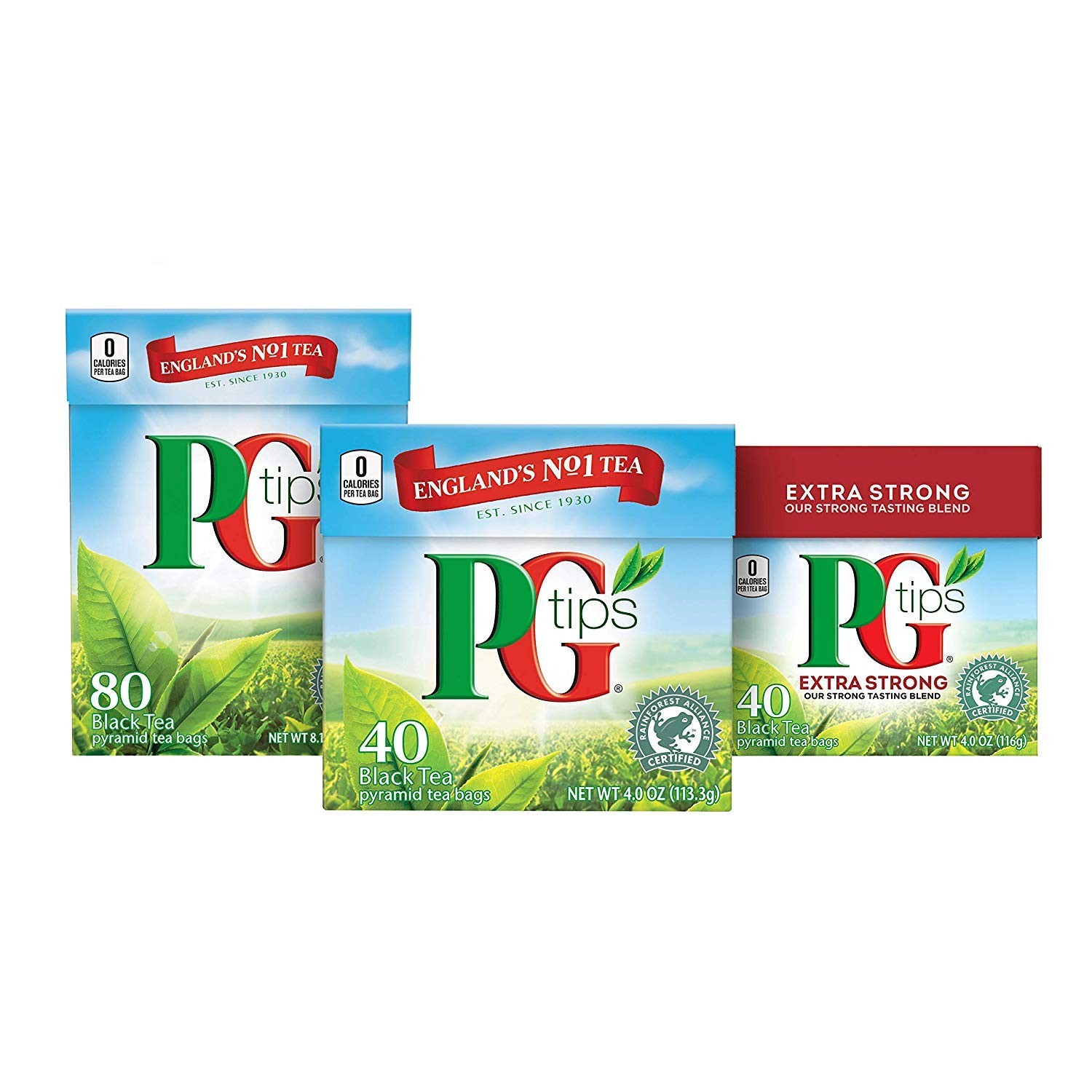 PG Tips Premium Black Tea Bags Non-Pyramid, 40 Count (Pack of 1) gallery
