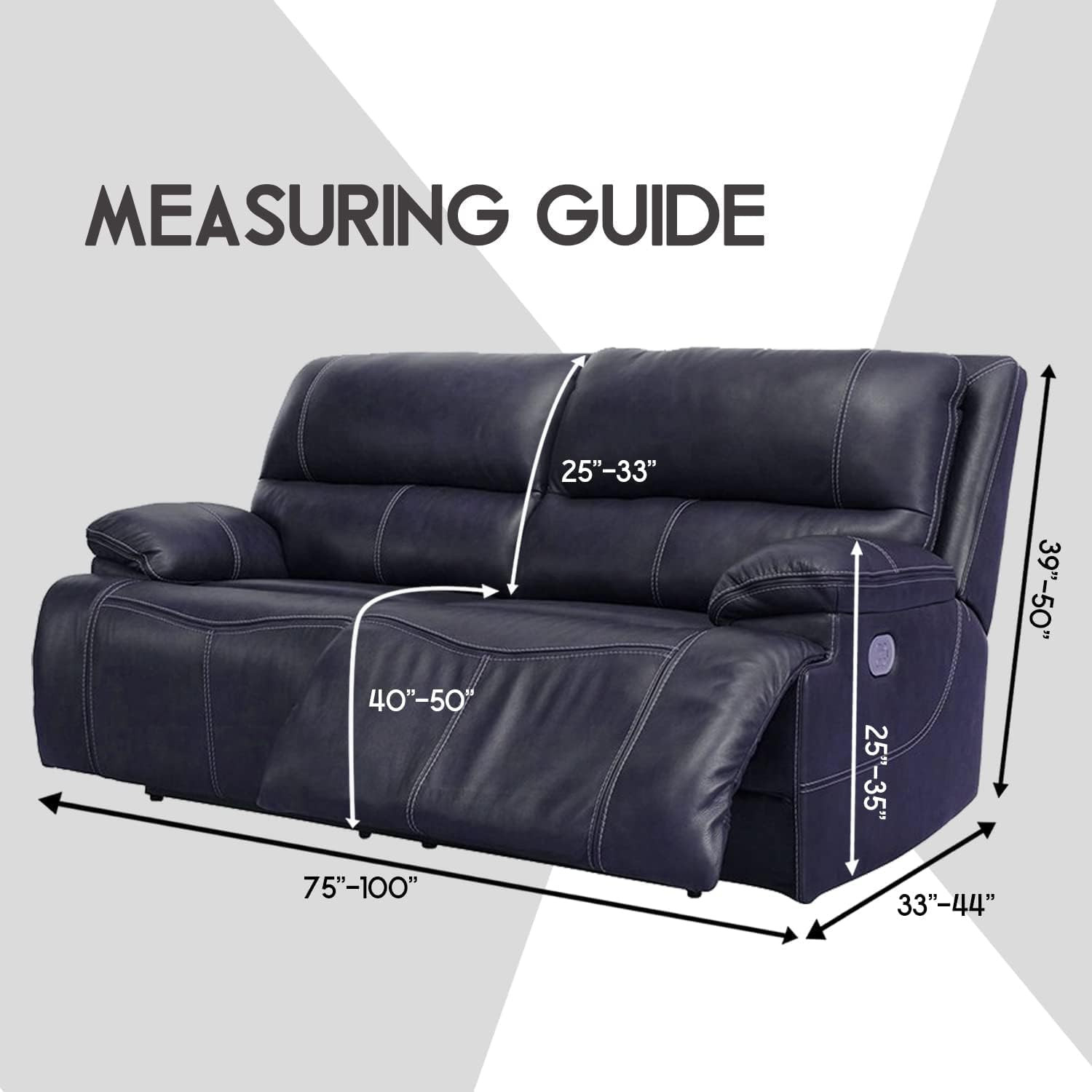 Jacquard Design Extra Wide 75" - 100", Reclining 2 Seater Sofa, Extra Wide 6-Pie gallery