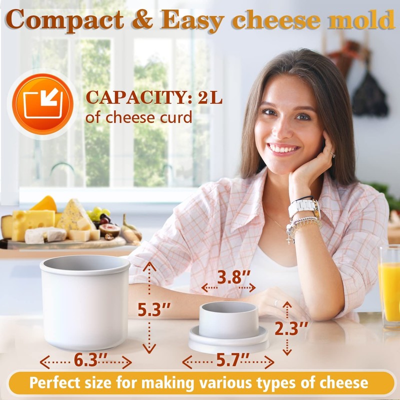 Kit Para Hacer Queso Molde Para Queso 2L Con Prensa Seguidora Cheesemakin gallery