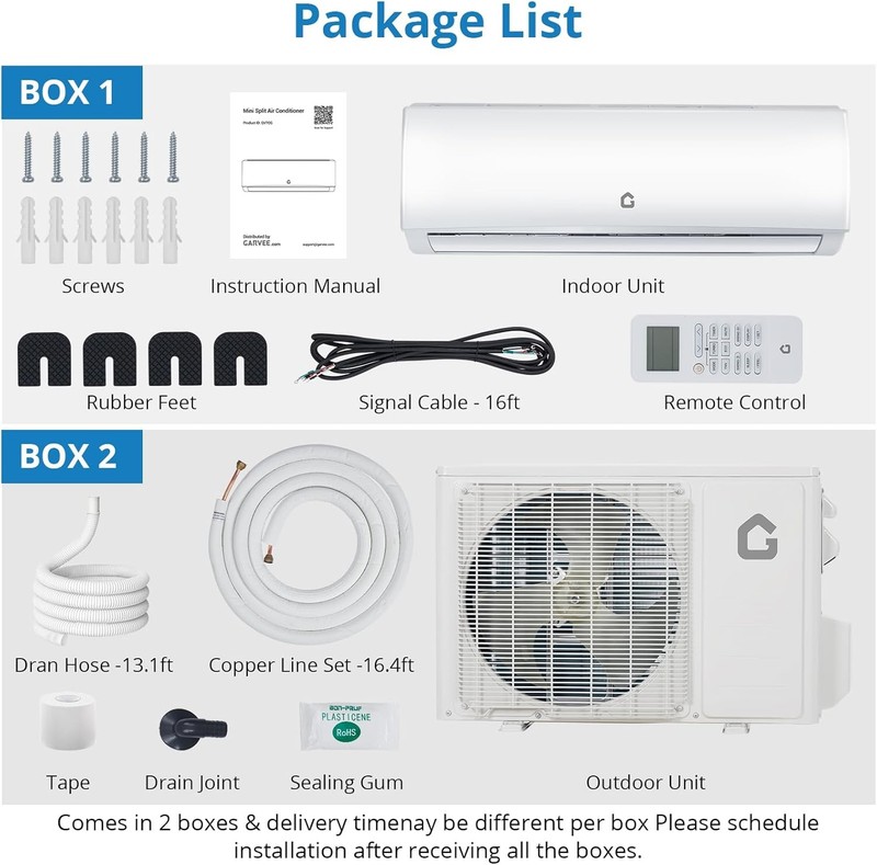 9000BTU Ductless Mini Split Air Conditioner Heat Pump System 20 SEER2 208V-230V gallery