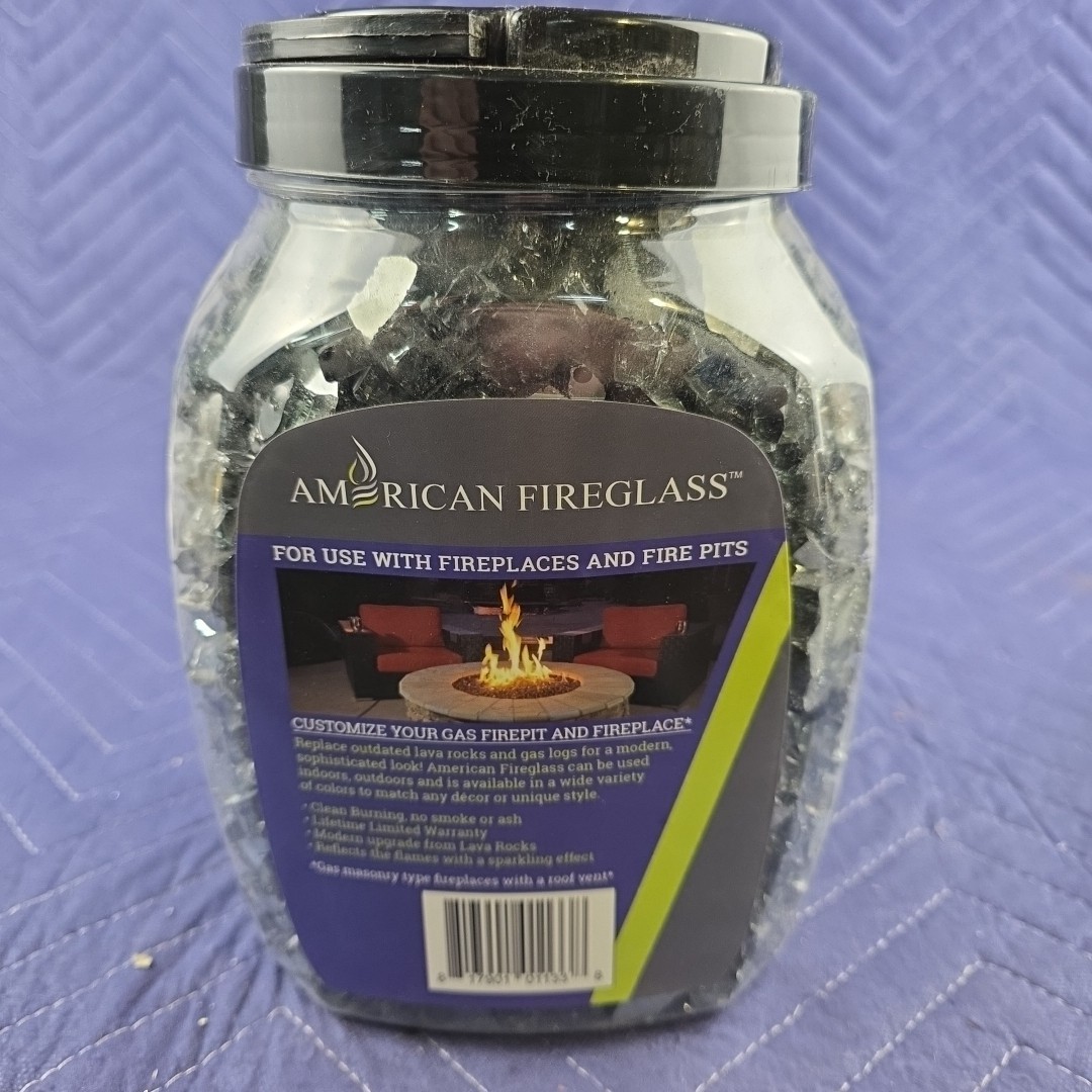 American Fire Glass Premium Fire Glass, 1/2in., Black Reflective, 10 Pounds S4 gallery
