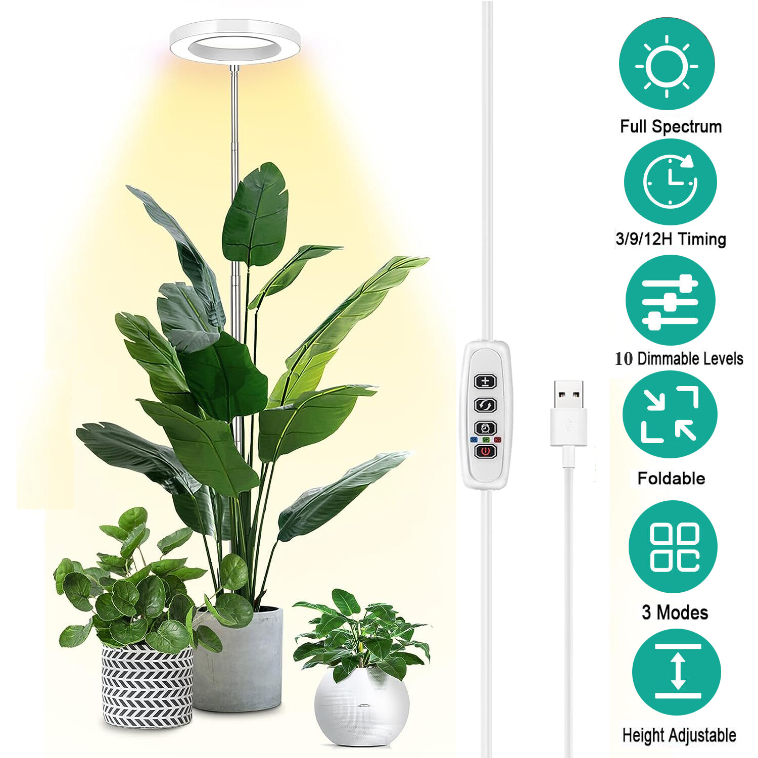 LED Grow Light Plant Growing Lamp Full Spectrum For Indoor Plants with Timer gallery