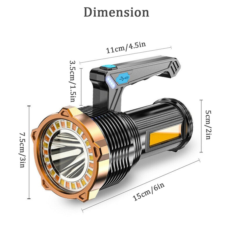 Super Bright 250000000LM LED Flashlight High Powered Torch USB Rechargeable Lamp gallery