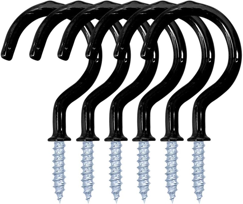 Durable 1-1/4 Inch Screw-in Cup Hooks - 12 Pack Vinyl Coated for Home & Office gallery