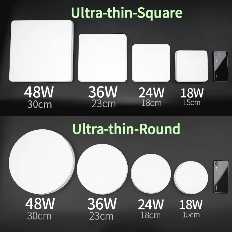SquareRound LED Ceiling Lamp for Bedroom, 48W/36W/24W/18W, Neutral & Warm White gallery