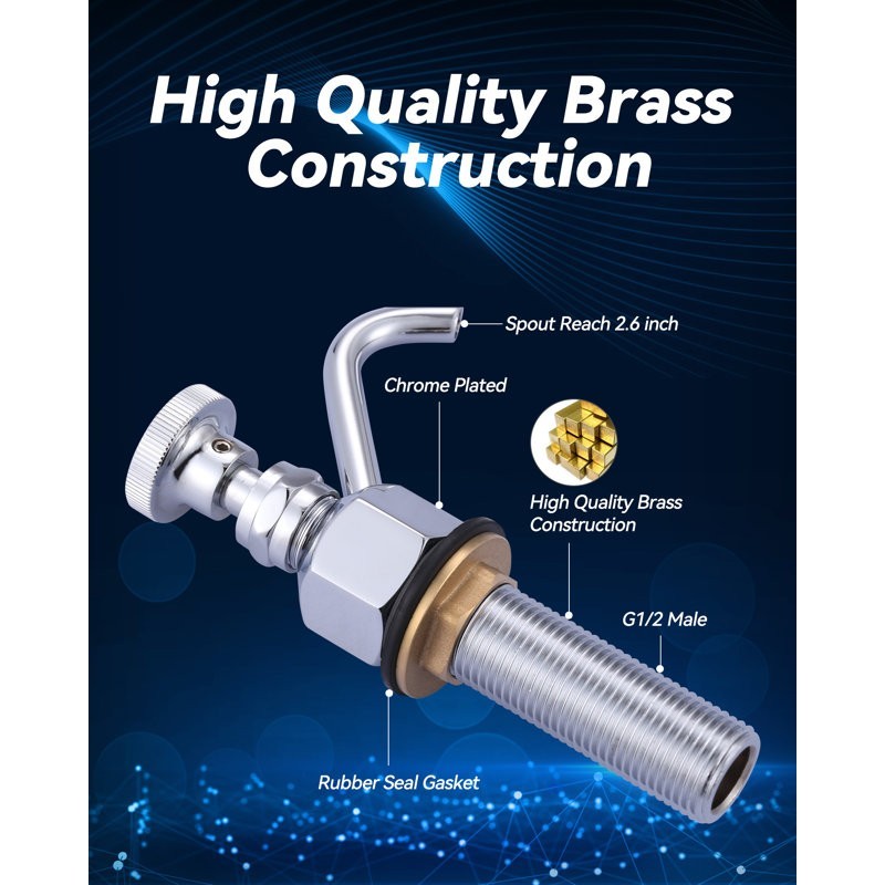 ingle Handle Deck Mount Brass Kitchen Faucet 0.4 GPM Dipper Well Faucet gallery