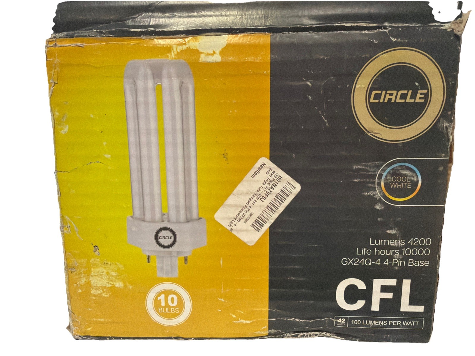 Circle ~ GX24Q-4~ Cool White ~ 42 Watts -4 Pin- Lumens 4200~ 10 pack Open Box gallery
