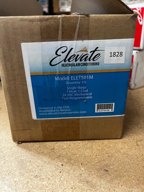 Elevate ELET501M Mechanical/Analog 24VAC Heat/Off/Cool Thermostat w/Subbase gallery