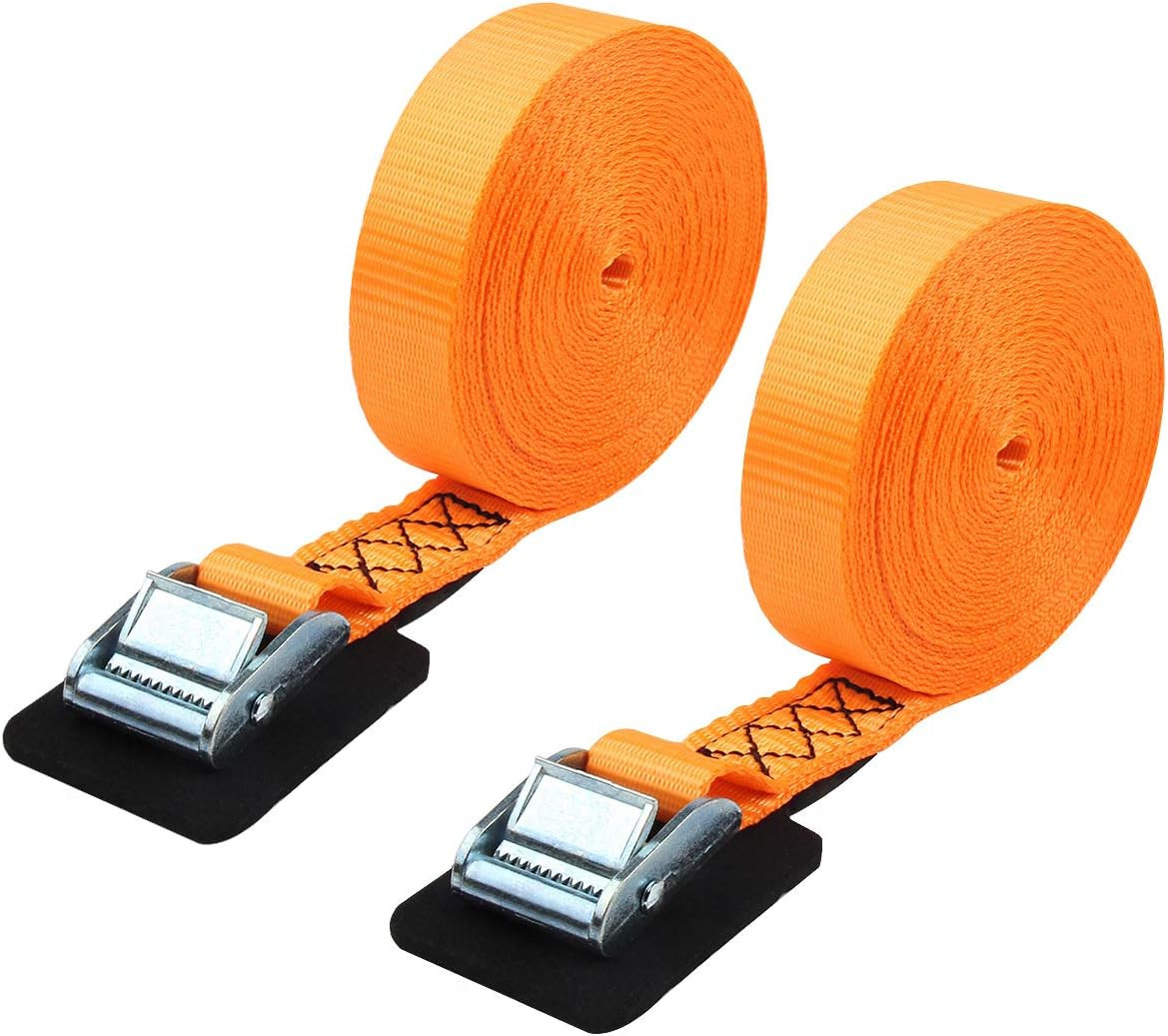 Sturdy 1”x20’ Tie-Down Lashing Straps w/ Padded Cam Buckle 1000 lbs (2pk) gallery