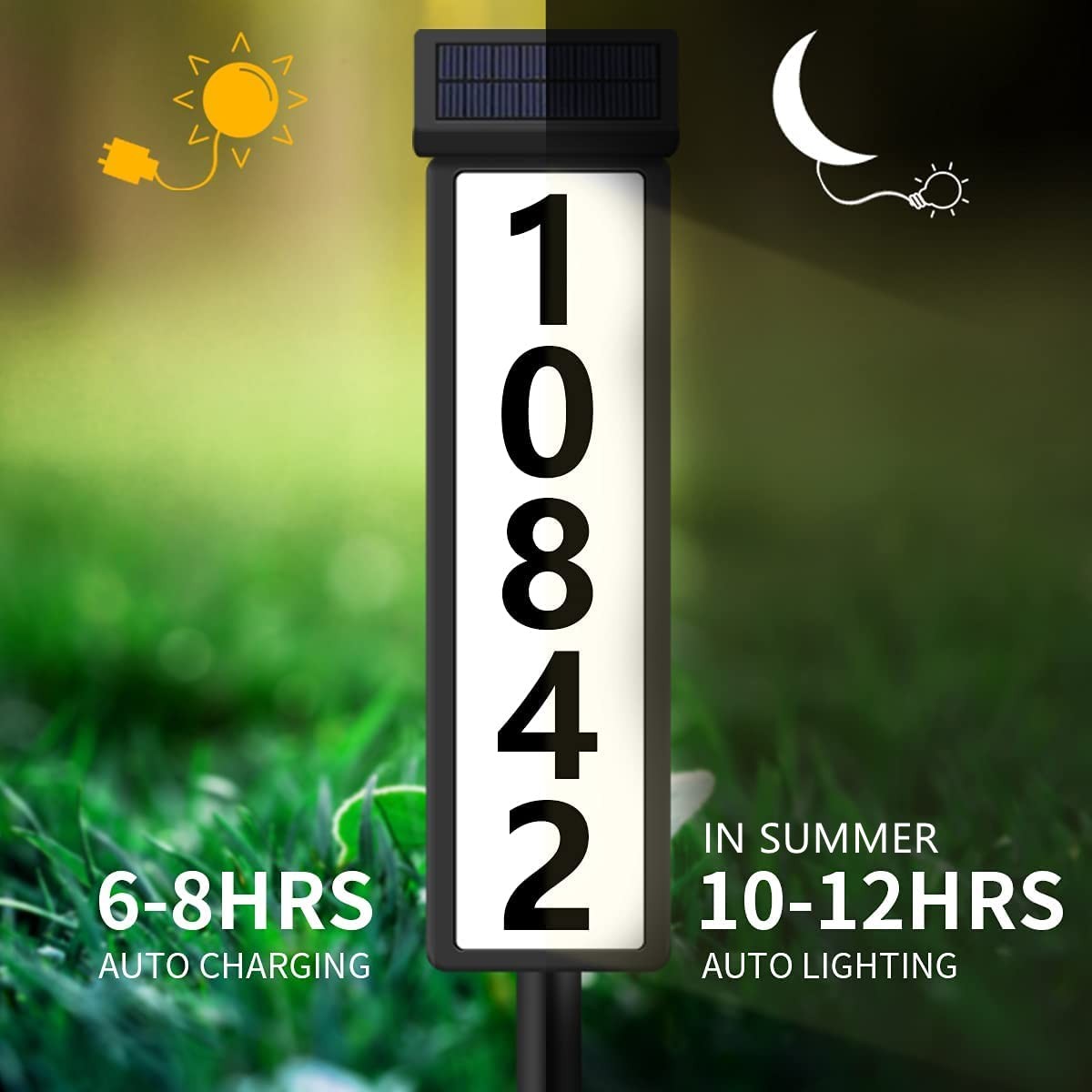 House Numbers Solar Address Plaques Sign Driveway Marker Street Sign Lighted Hou gallery