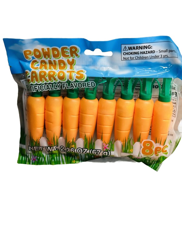 1Pack Easter Powder Candy Carrots 2.36oz/67g. 8 Pc- Basket Filling. See Below gallery