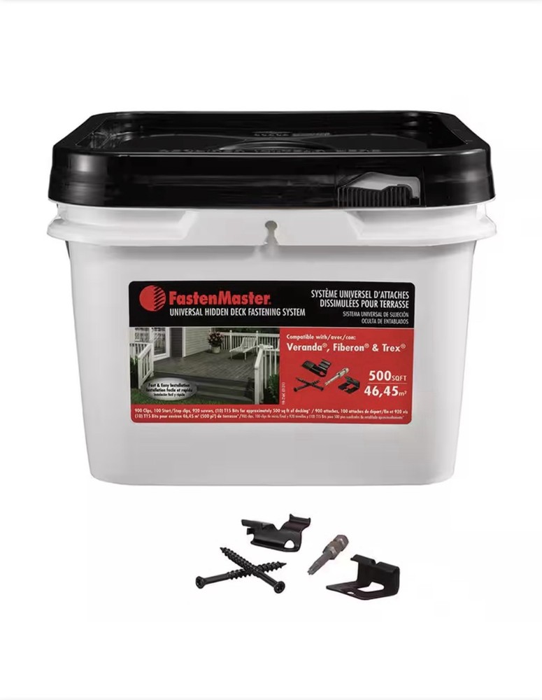 FastenMaster Universal Hidden Deck Fastening System 500 sq ft. FMTHDCLIP-500
