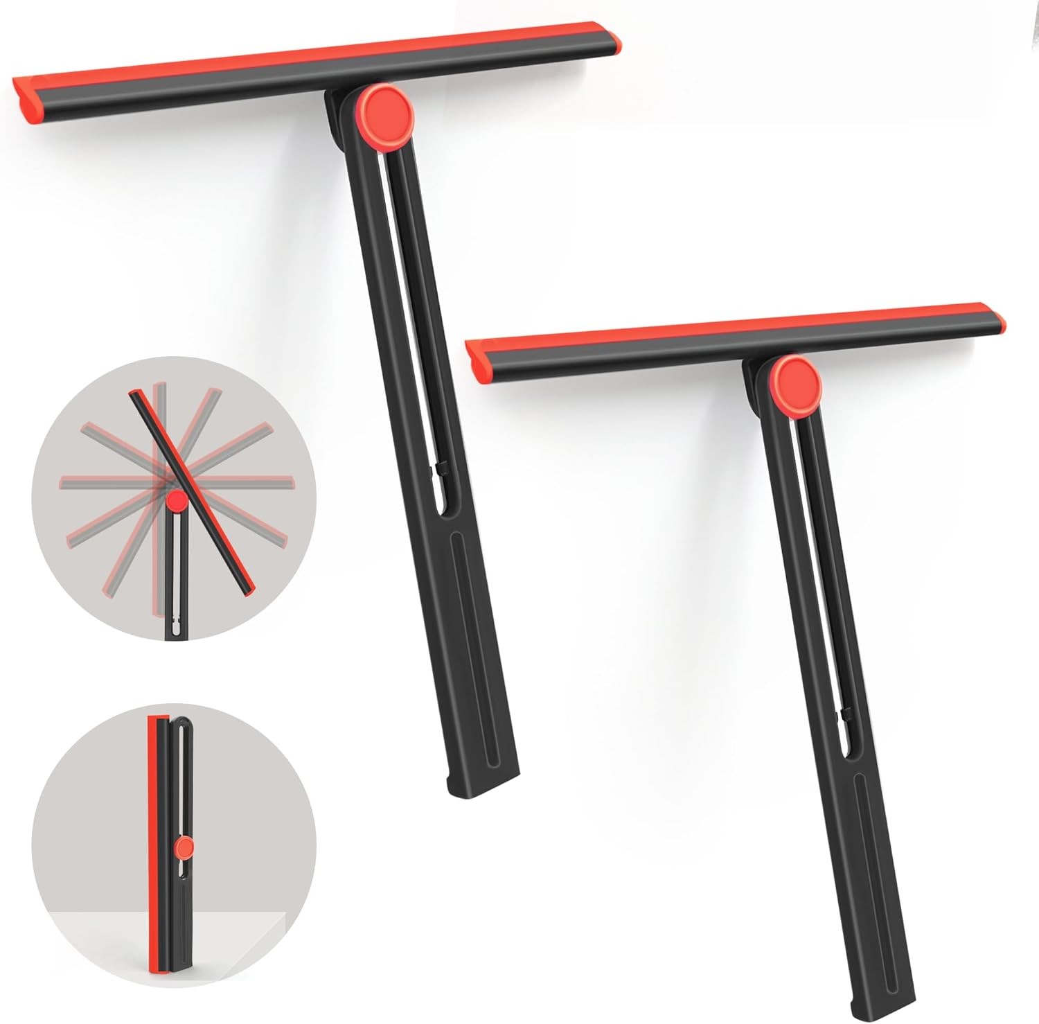 Shower Squeegee for Glass Doors with 2 Pack Multi-Purpose 360° Rotating Window gallery
