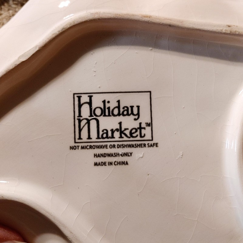 Santa Ceramic Serving Dish Candy Dish💥Chip on Back As Shown In Pic💥priced Acco gallery