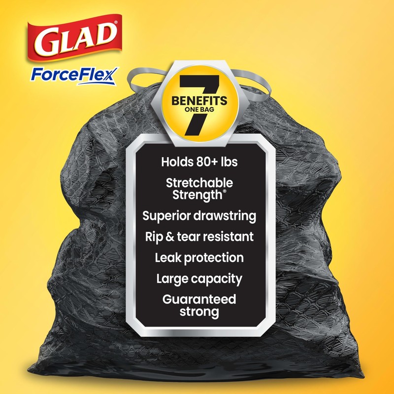 Glad ForceFlex Clorox 30 Gallon Trash Bags 50 Count Mountain Air Scent gallery