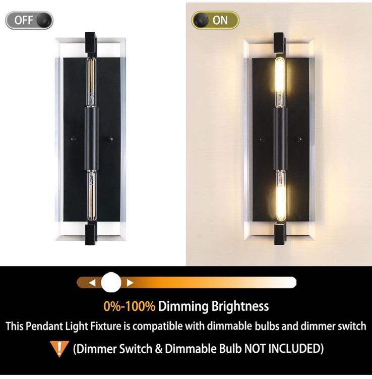2 Light Crystal Bathroom Wall Sconce Modern Concise Style Wall Light Fixture,... gallery