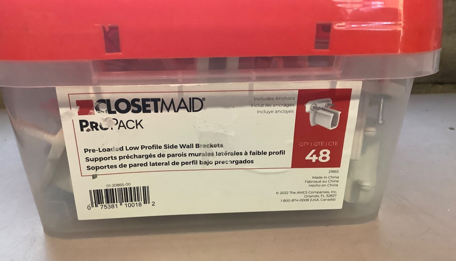 ClosetMaid 21865 ProPack Pre-Loaded Low Profile Side Wall Brackets 48-pcs NIB gallery