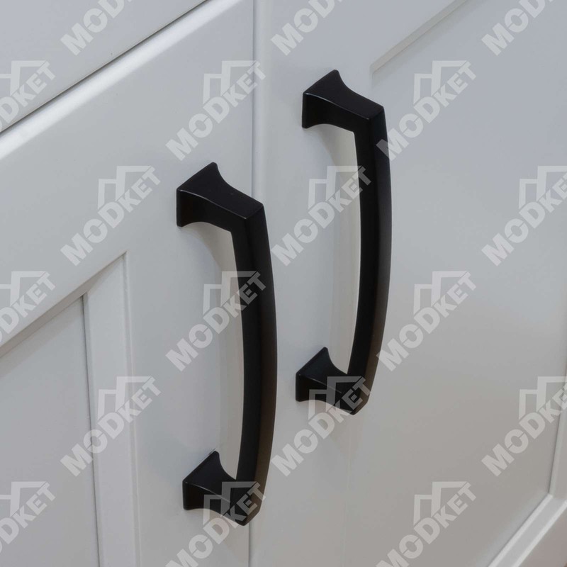 Solid Matte Black Square Cabinet Pulls Knobs Handles Kitchen Bathroom Drawers gallery