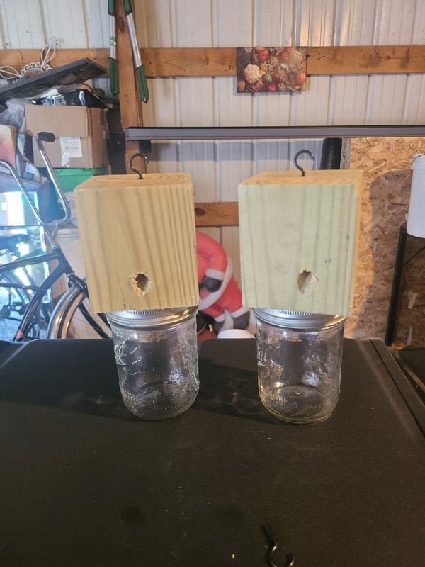 8 handmade carpenter bee traps with hooks and jars included $80.00 free shipping gallery