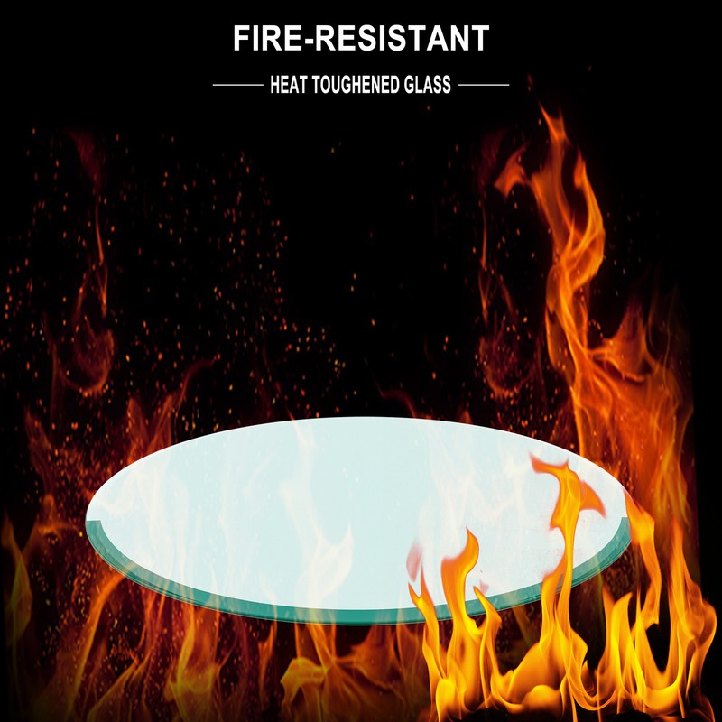 20" round tempered glass tabletop clear glass 1/4" thick flat polished edges gallery