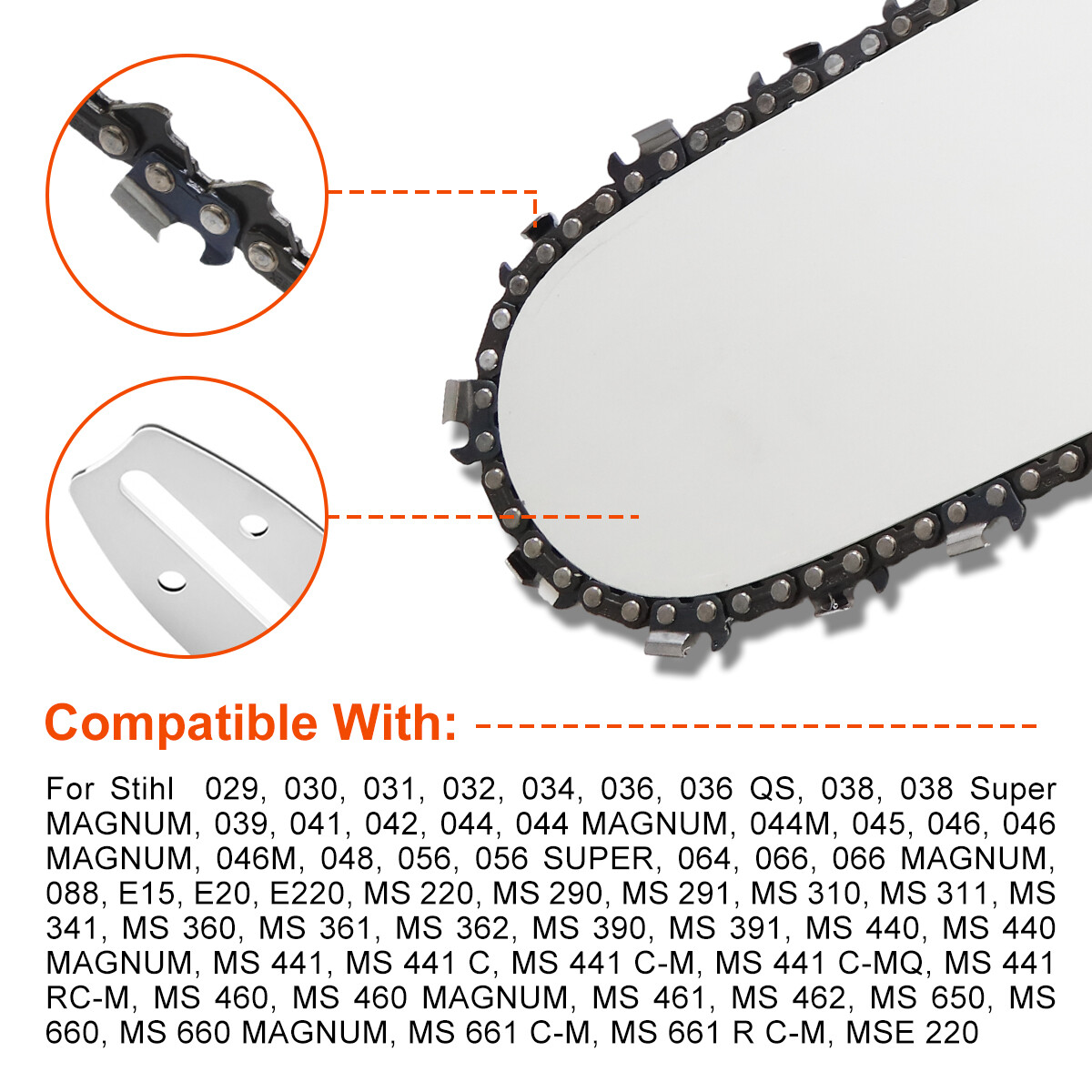 24 inch Guide Bar Chain For Stihl MS381 MS380 MS660 Chainsaw 3/8'' 0.063'' 84DL gallery